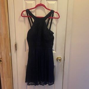 Elegant Navy Lace Dress